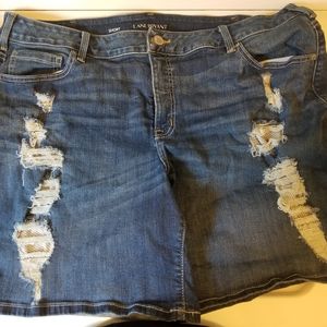 Lane Bryant distressed jean shorts